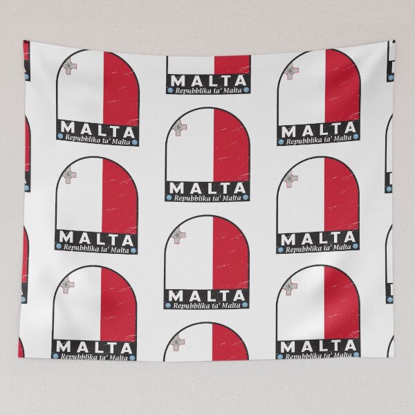 Item preview, Malta Flag Emblem Distressed Vintage designed and sold by KrisSidDesigns.
