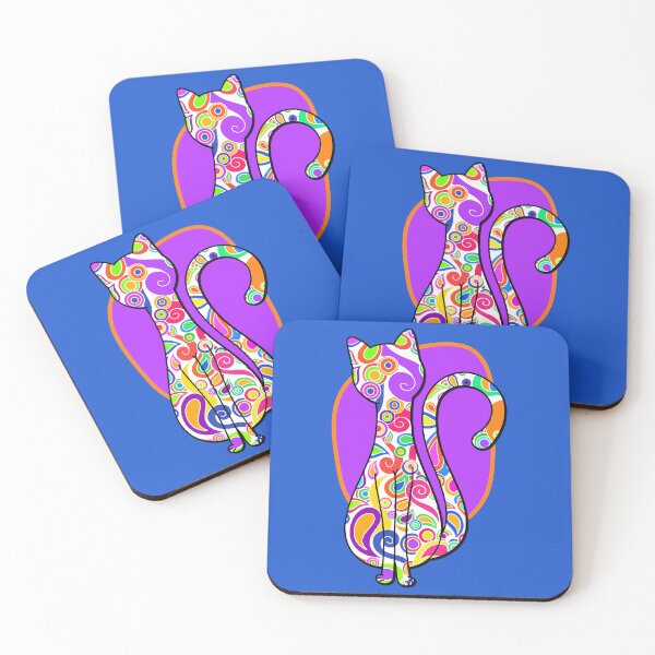 Item preview, Abstract Funky colorful Cat Art designed and sold by Alondra.