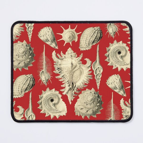 Item preview, Prosobranchia from Artforms of Nature (1904) by Ernst Haeckel in Yellow on Red designed and sold by Shapes-Mania.