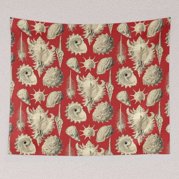 Item preview, Prosobranchia from Artforms of Nature (1904) by Ernst Haeckel in Yellow on Red designed and sold by Shapes-Mania.