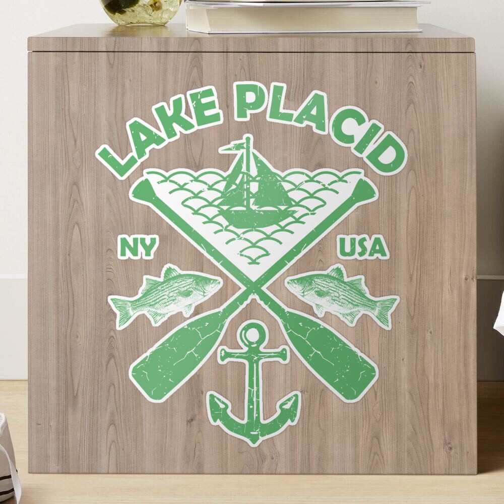 Lake Placid, New York, Fishing Boat Paddle Adventure Sticker for Sale by  JahmarsArtistry