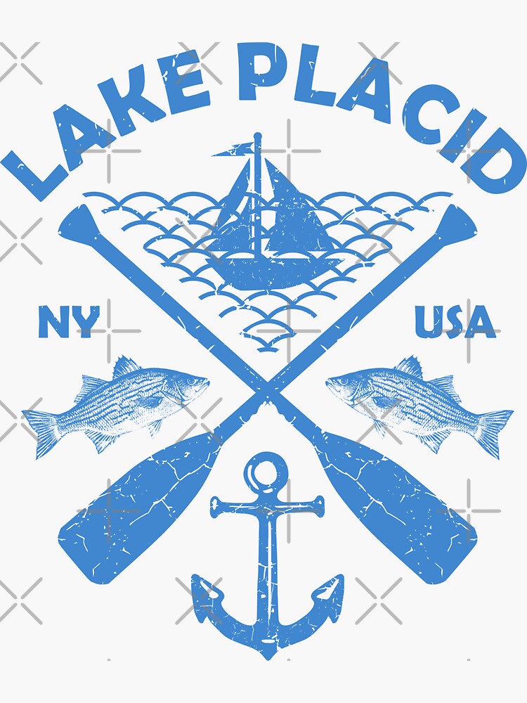 Lake Placid, New York, Fishing Boat Paddle Adventure Sticker for Sale by  JahmarsArtistry