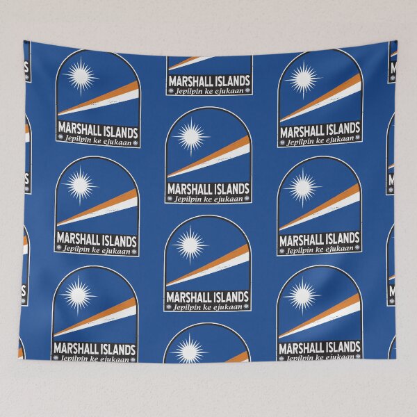 Item preview, Marshall Islands Flag Emblem Distressed Vintage designed and sold by KrisSidDesigns.