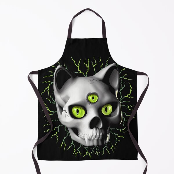 Artikelvorschau, Cat Skull Three Eyes Creepy Surreal Horror Portrait entworfen und verkauft von BluedarkArt.