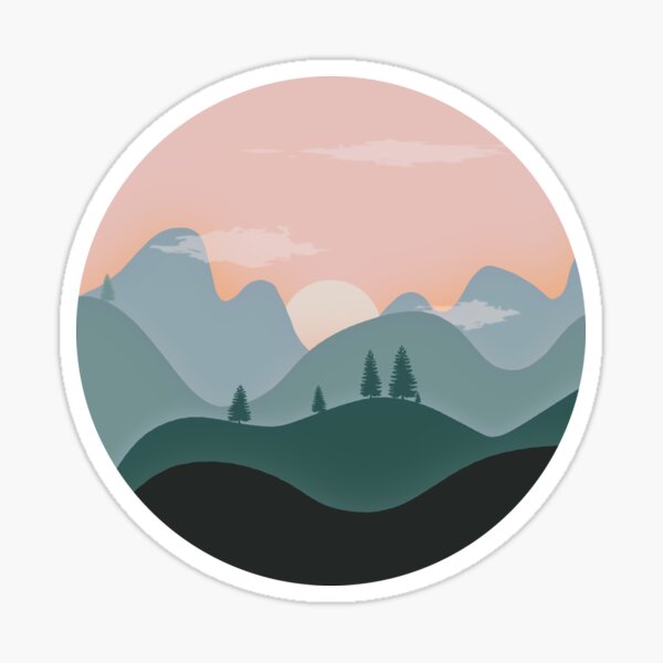 Simple mountain landscape Sticker