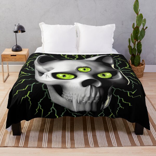 Item preview, Cat Skull Three Eyes Creepy Surreal Horror Portrait designed and sold by BluedarkArt.