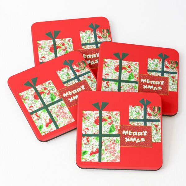 Item preview, Marbled and Collaged Merry Xmas Card designed and sold by Heatherian.