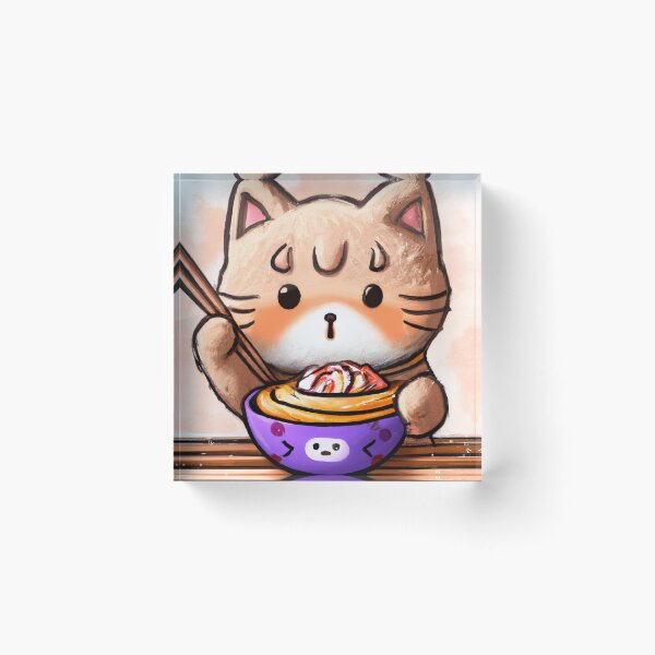 Item preview, Cat Eating Ramen designed and sold by Timegraf.