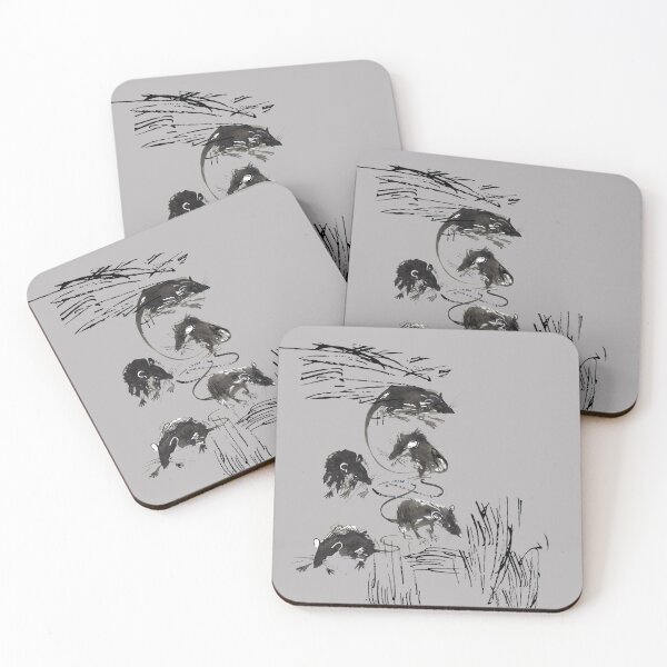 Item preview, A pack of rats ink drawing designed and sold by InkandWillow.