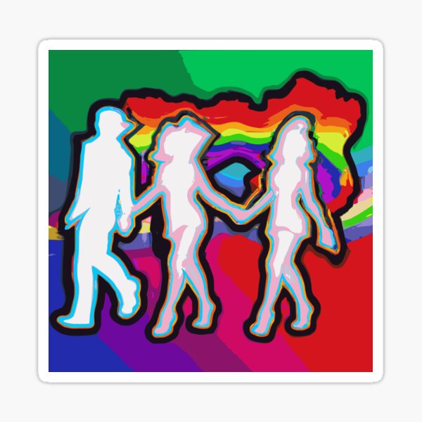 Love is love is love: polyamorous version of the progress pride flag Sticker