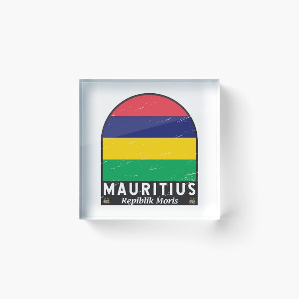 Item preview, Mauritius Flag Emblem Distressed Vintage designed and sold by KrisSidDesigns.