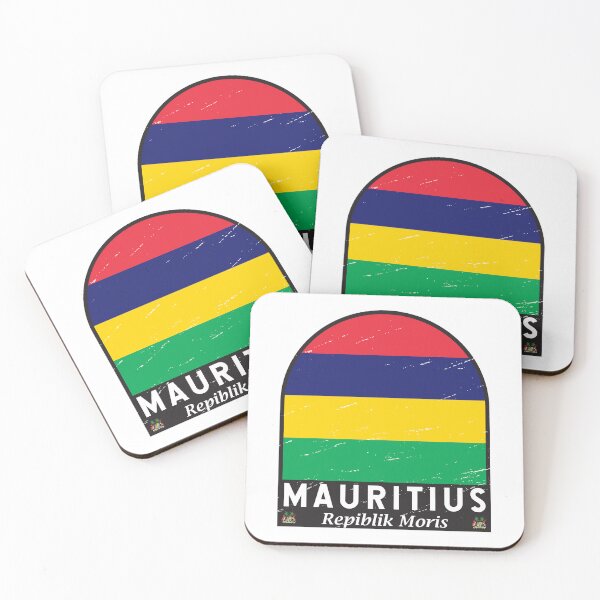 Item preview, Mauritius Flag Emblem Distressed Vintage designed and sold by KrisSidDesigns.