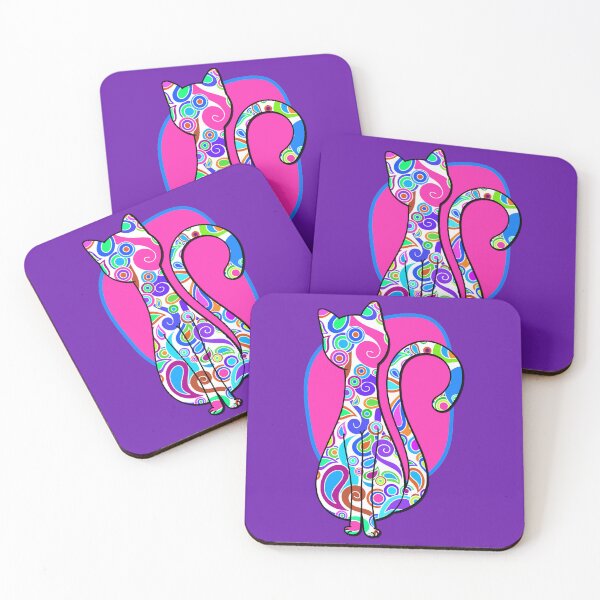 Item preview,  Abstract Funky Colorful Cat Art designed and sold by Alondra.