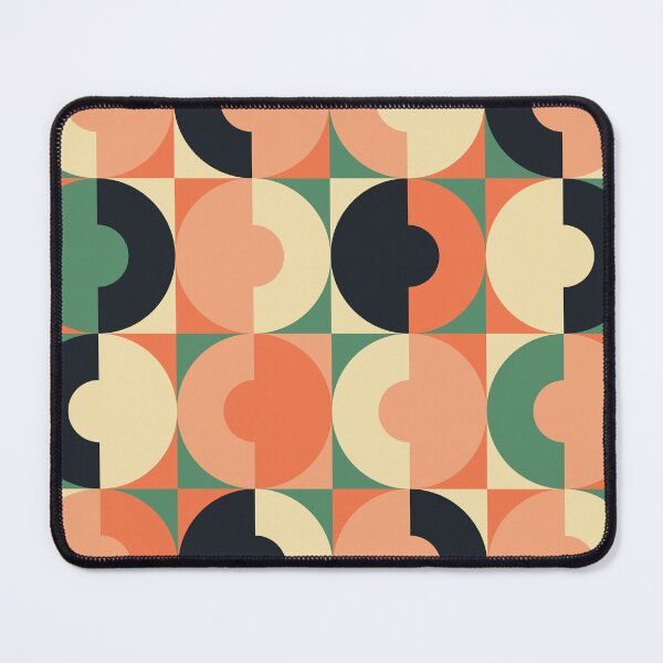Item preview, Retro Square and Circle Tile Green Black and Blush designed and sold by Blue-Banana.