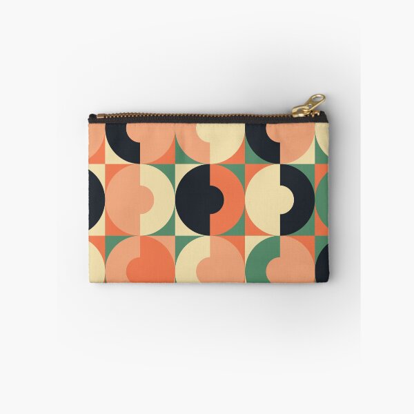 Item preview, Retro Square and Circle Tile Green Black and Blush designed and sold by Blue-Banana.