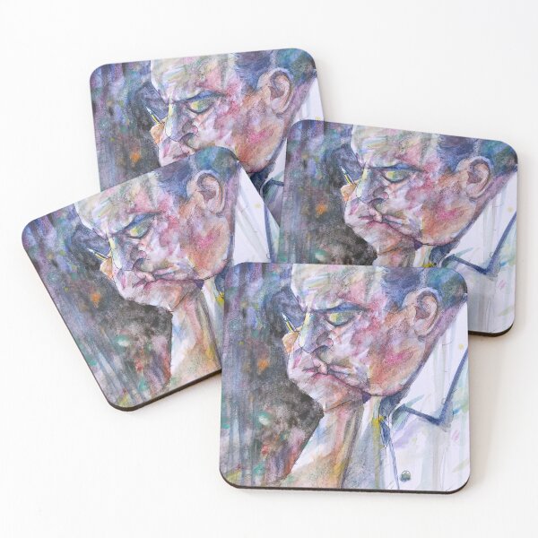 Item preview, PABLO NERUDA watercolor portrait .11 designed and sold by lautir.