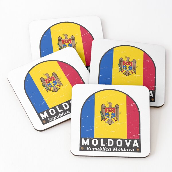 Item preview, Moldova Flag Emblem Distressed Vintage designed and sold by KrisSidDesigns.