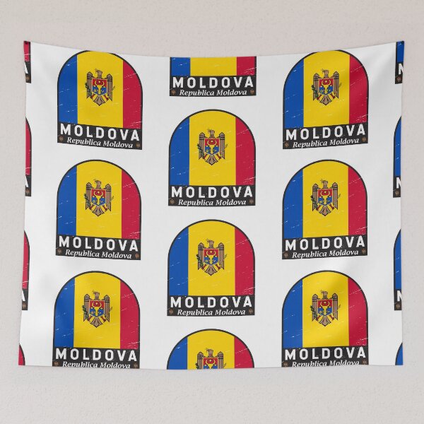 Item preview, Moldova Flag Emblem Distressed Vintage designed and sold by KrisSidDesigns.