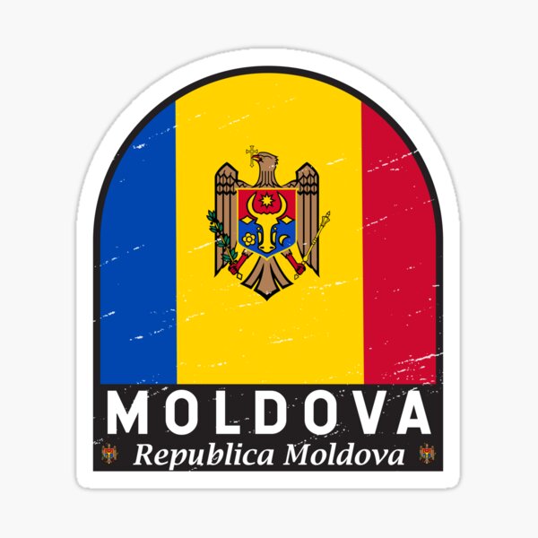 Item preview, Moldova Flag Emblem Distressed Vintage designed and sold by KrisSidDesigns.