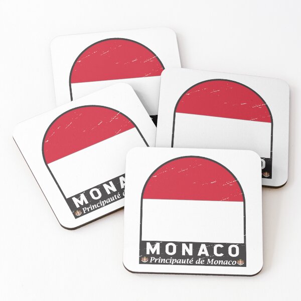 Item preview, Monaco Flag Emblem Distressed Vintage designed and sold by KrisSidDesigns.