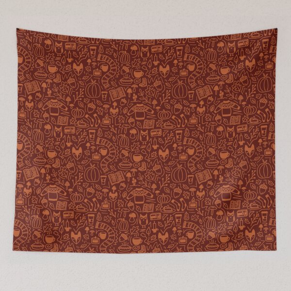 Item preview, Autumn Doodle Pattern | Orange and Brown designed and sold by BluebellPainter.