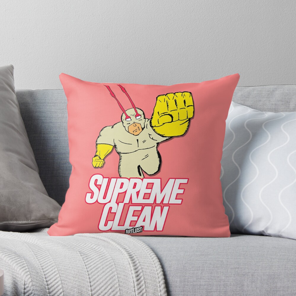 "Supreme Clean" Throw Pillow by Artlust | Redbubble