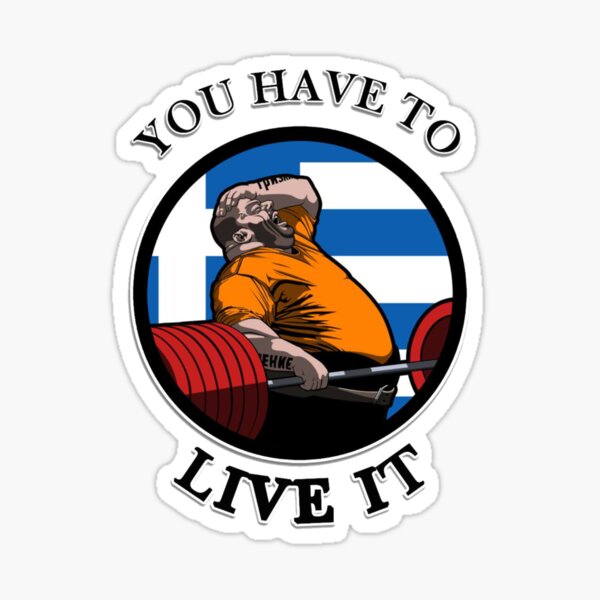 "POWERLIFTER KYRIAKOS GRIZZLY" Sticker for Sale by ReillyGaylord