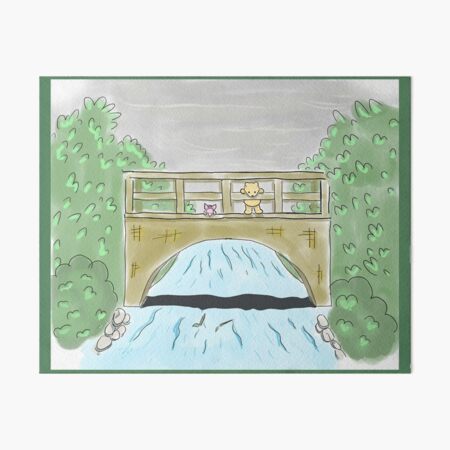 Vista previa del artículo con la obra «En el que Piglet y Pooh juegan a los palitos de Pooh», diseñado y vendido por allthebeanz.