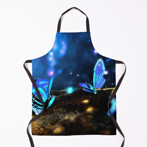 Aperçu de l'œuvre papillon bleu brillant dans la nuit, dans les bois, couleur néon #10 créée et vendue par supeart.