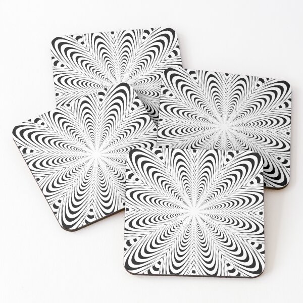Item preview, Black abstract flower pattern designed and sold by flashcompact.