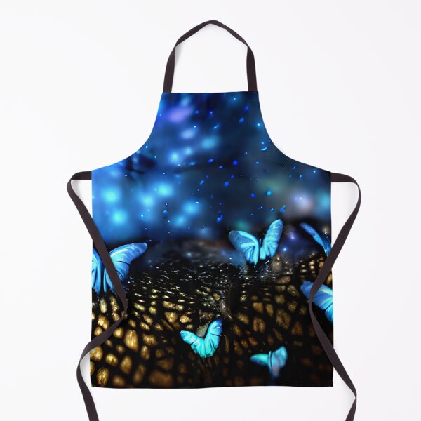 Aperçu de l'œuvre papillon bleu brillant dans la nuit, dans les bois, couleur néon #12 créée et vendue par supeart.