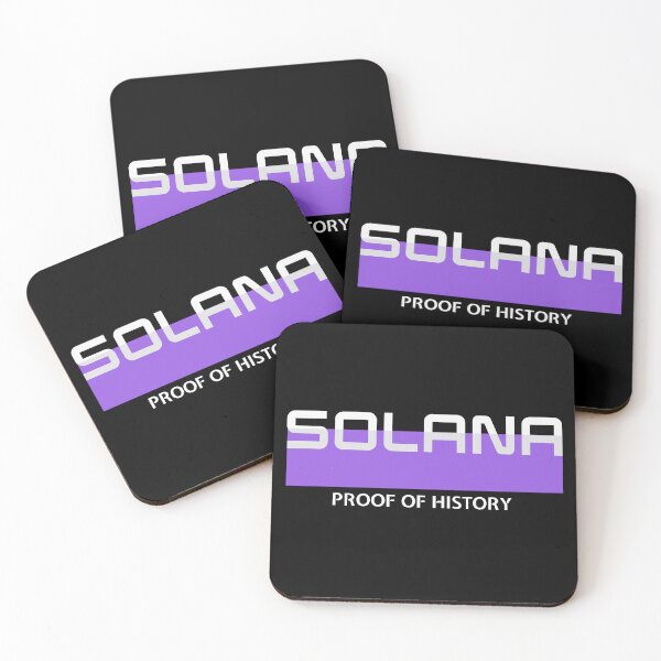 Item preview, Solana SOL Crypto Altcoin - Proof of History Crypto Text Logo in Purple and White designed and sold by CryptoMoods.