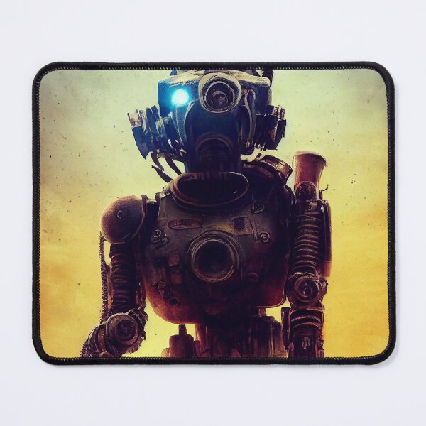 Item preview, robot in the desert fallout & mad max style movie poster designed and sold by sosdesignn.