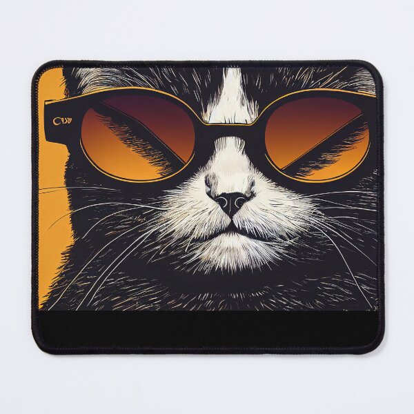 Item preview, funny cat with funky glasses designed and sold by lnd-momole.