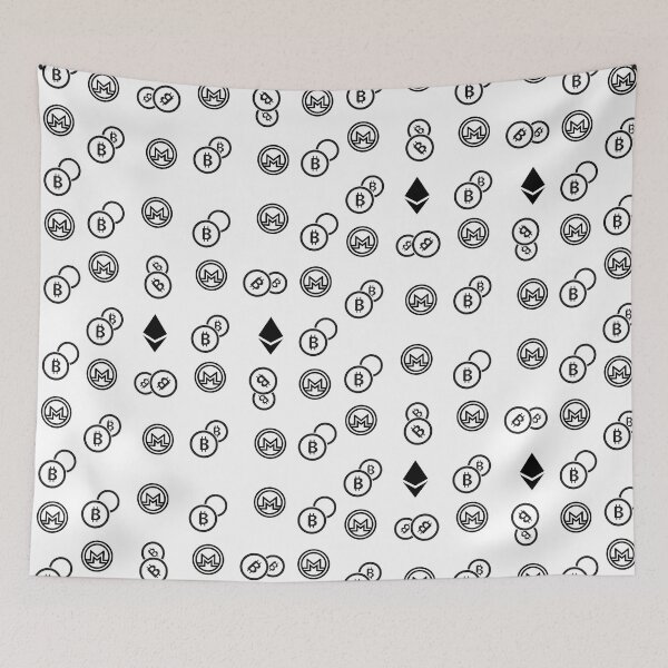 Item preview, Bitcoin Ethereum Monero Pattern designed and sold by Quirky Dez.
