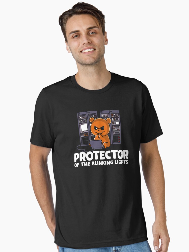 Thumbnail 2 of 7, Essential T-Shirt, Protector of the Blinking Lights Network Engineer designed and sold by PinkPlatypus.