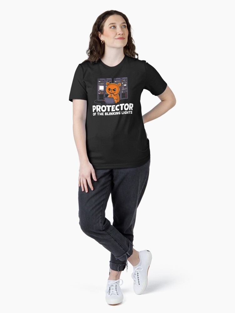 Thumbnail 4 of 7, Essential T-Shirt, Protector of the Blinking Lights Network Engineer designed and sold by PinkPlatypus.