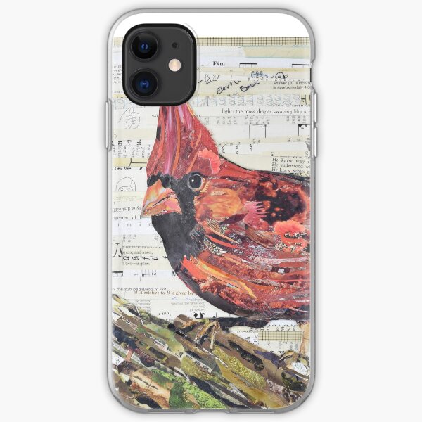 Cardinal Collage by C.E. White - Red Bird iPhone Soft Case