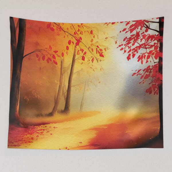 Item preview, Autumn Themed Forest At Sunset designed and sold by AnuGoldPrints.