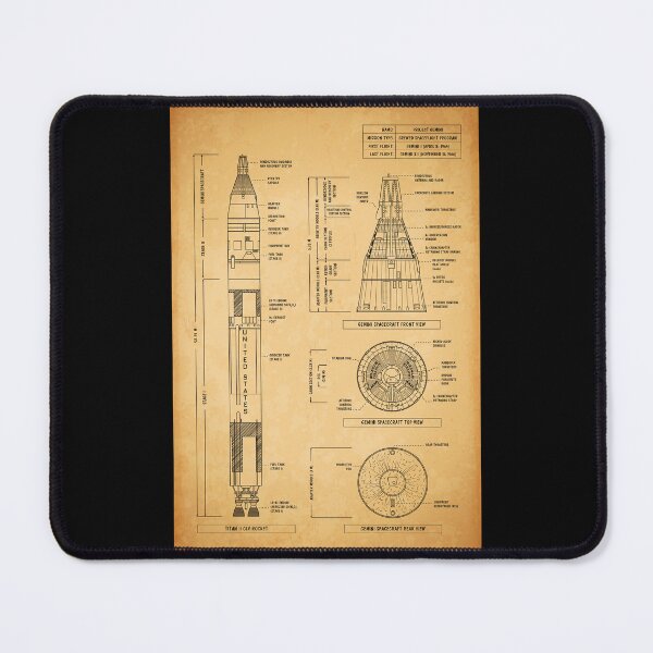 Item preview, Project Gemini - Crewed Spaceflight Program (Aged Parchment Blueprint - Vertical) designed and sold by BGALAXY.