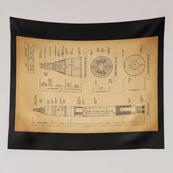 Item preview, Project Gemini - Crewed Spaceflight Program (Aged Parchment Blueprint - Vertical) designed and sold by BGALAXY.