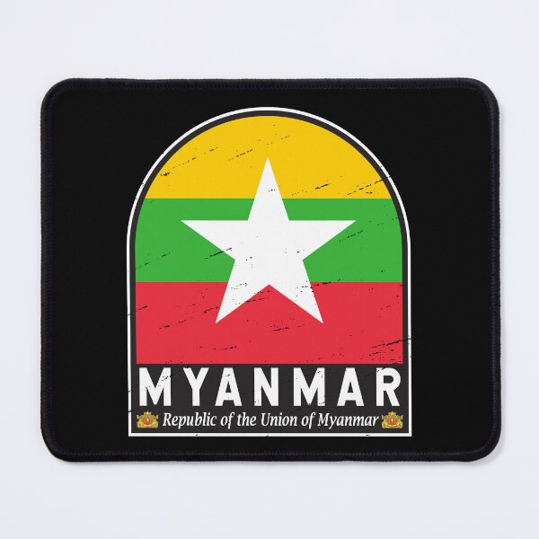 Item preview, Myanmar Flag Emblem Distressed Vintage designed and sold by KrisSidDesigns.