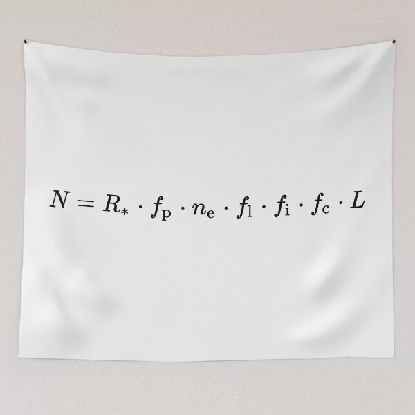 Item preview, Drake equation, life in outer space, physics and science designed and sold by NoetherSym.