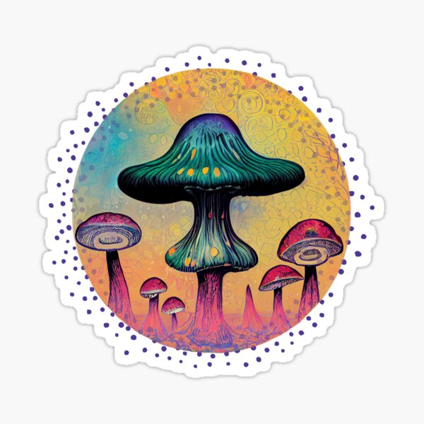 Psychedelic Mushroom Sticker For Sale By Misuh Redbubble 