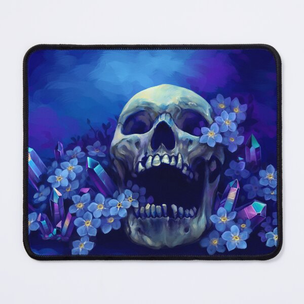 Item preview, Skull and Forget-me-nots designed and sold by FaerytaleWings.