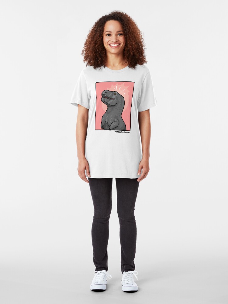 Alternate view of Gloating T. rex! Slim Fit T-Shirt