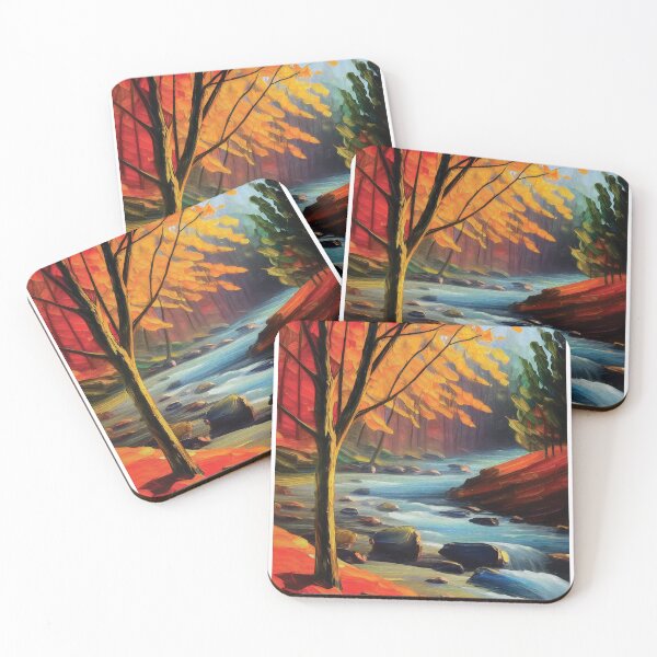 Item preview, Autumn Themed River designed and sold by AnuGoldPrints.