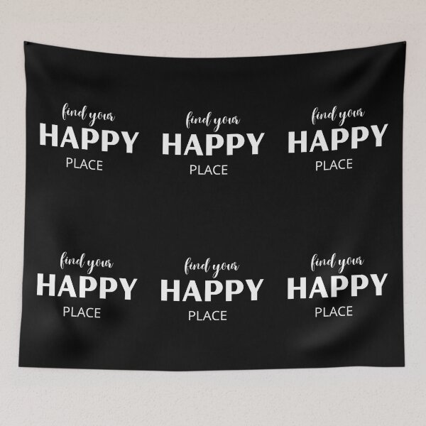 Item preview, Find your happy place in white letters designed and sold by CreativeSun92.