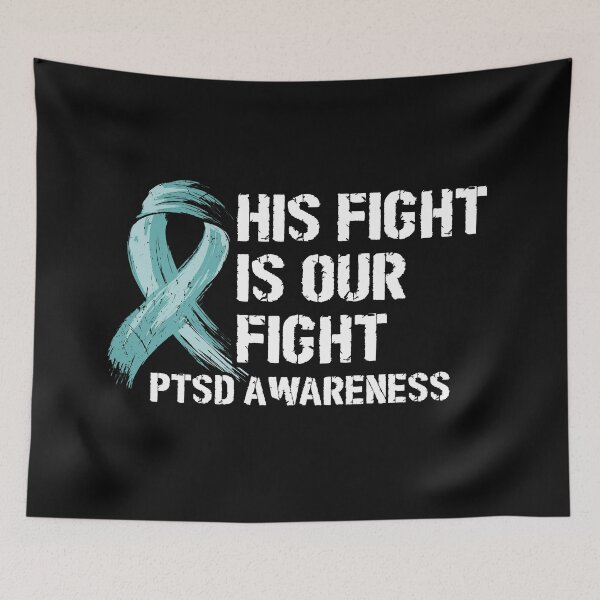 Item preview, PTSD blue ribbon his fight is my fight  designed and sold by Majesticoo.
