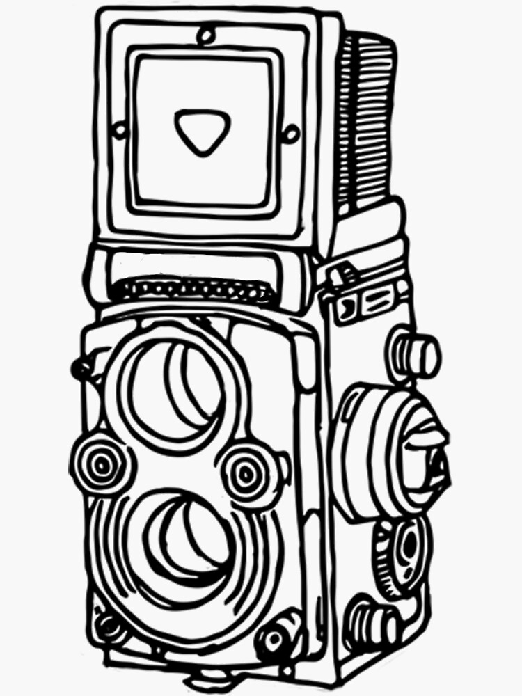 Vintage Film Camera TLR Sketch